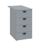 TKC - 81 kontejner přístavný, 4-zásuvkový, deska 18 mm, centrální zámek, šedá